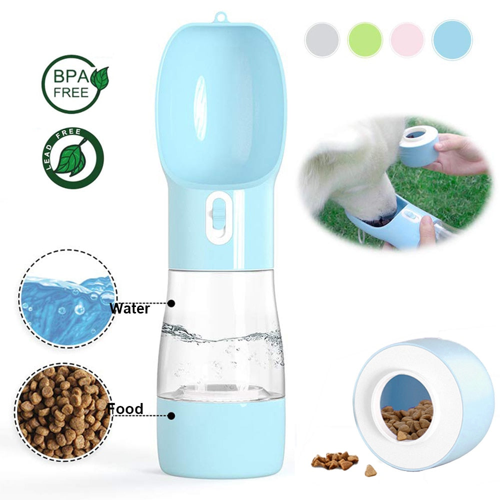 Botella Dispensadora de Agua para Perros y Gatos – Cuenco Portátil para Paseos y Viajes
