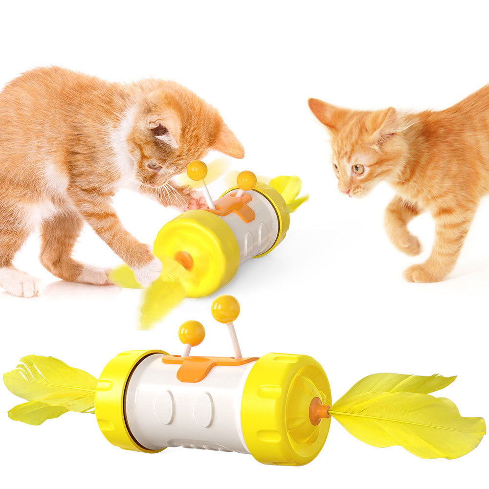 Juguete Interactivo para Gatos – Vaivén con Plumas y Pelota
