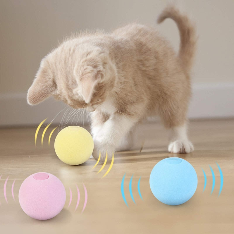 Pelota Interactiva para Gatos con Sonido y Hierba Gatera – Juguete Inteligente para Gatos y Gatitos