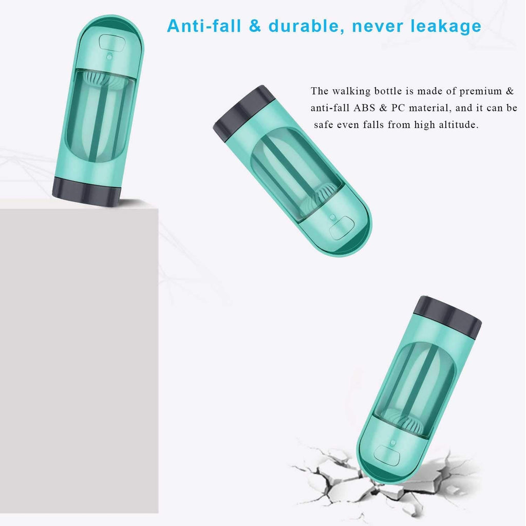 Botella de Agua Portátil para Mascotas 300ml – Dispensador con Cuenco para Perros y Gatos en Viaje