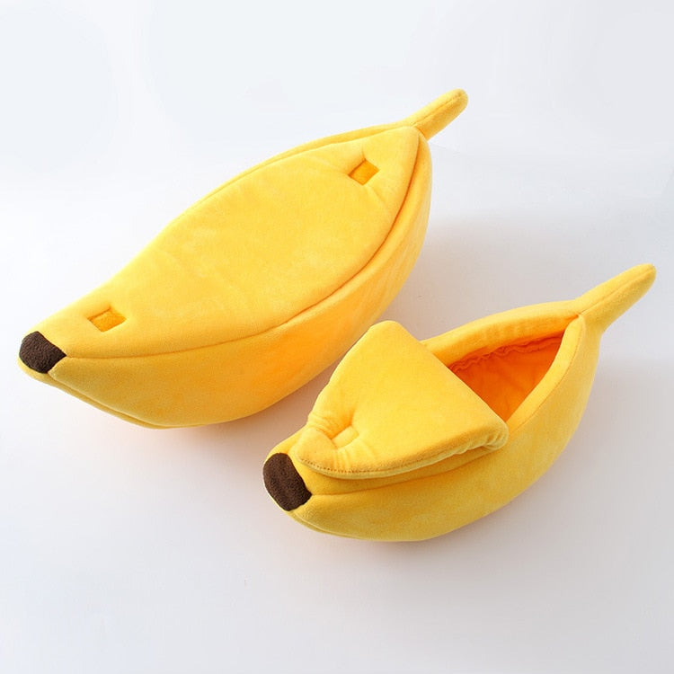 Cama para Gatos con Forma de Plátano – Cesta Acogedora y Divertida en 4 Colores y 4 Tallas