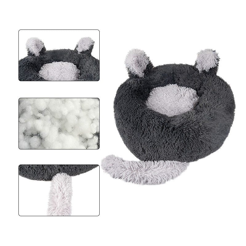 Cama para Mascotas con Orejas de Conejo – Esterilla Cálida de Peluche para Gatos y Perros