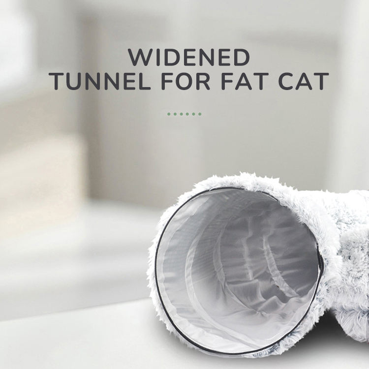 Cama Túnel 2 en 1 para Gatos – Juguete Interactivo y Cama Cálida de Peluche con Forma de Dónut
