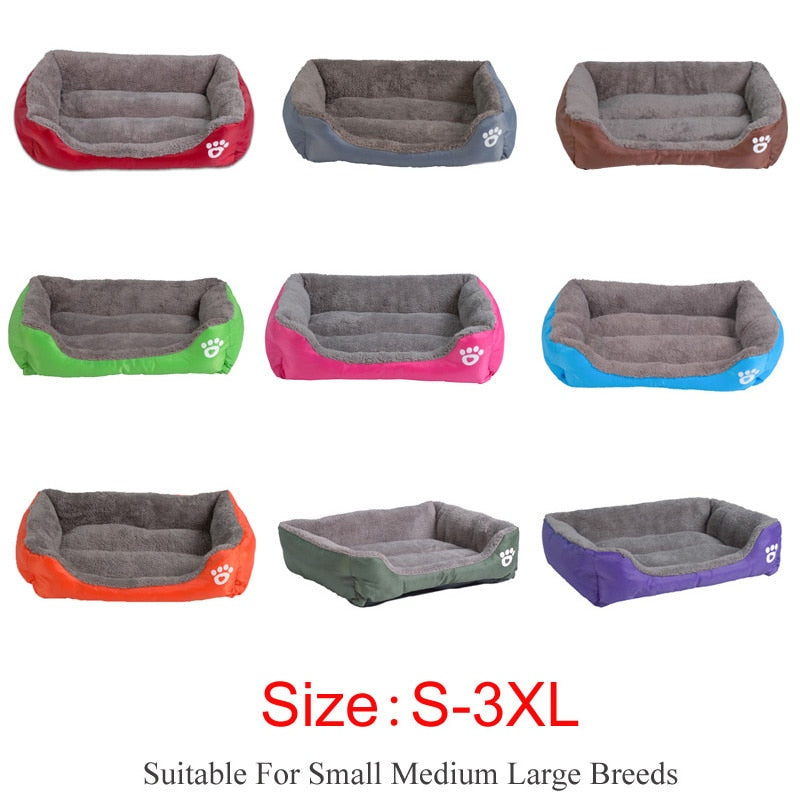 Cama para Mascotas Suave y Acogedora con Estampado de Huellas | Tallas S-3XL, 9 Colores