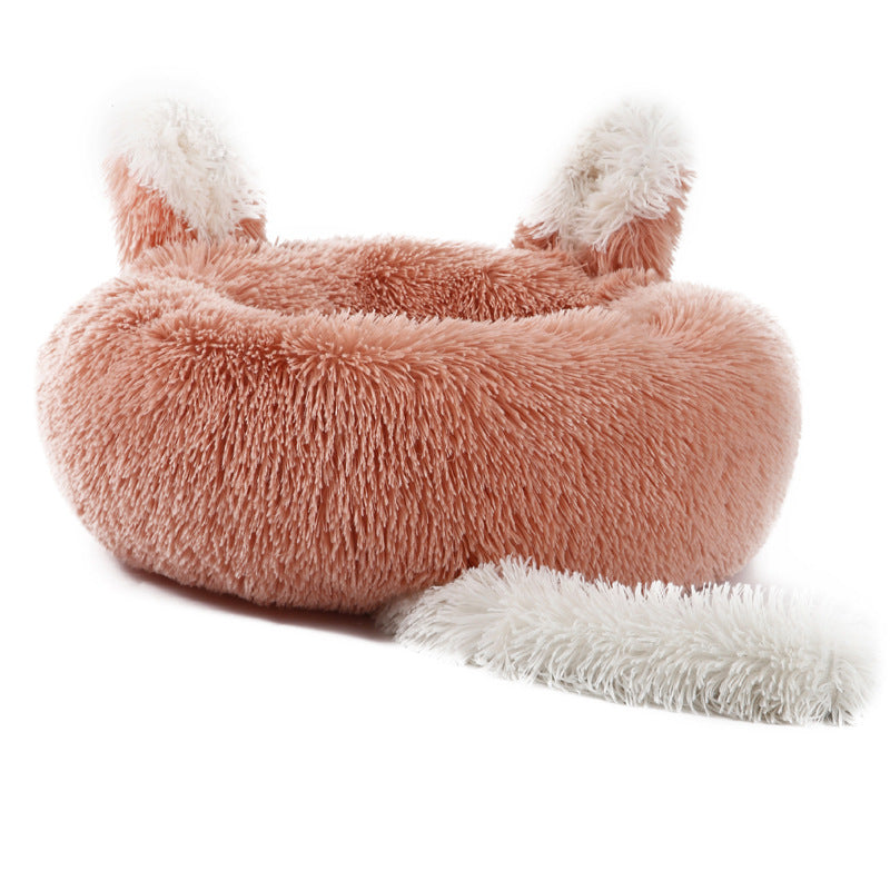 Cama para Mascotas con Orejas de Conejo – Esterilla Cálida de Peluche para Gatos y Perros
