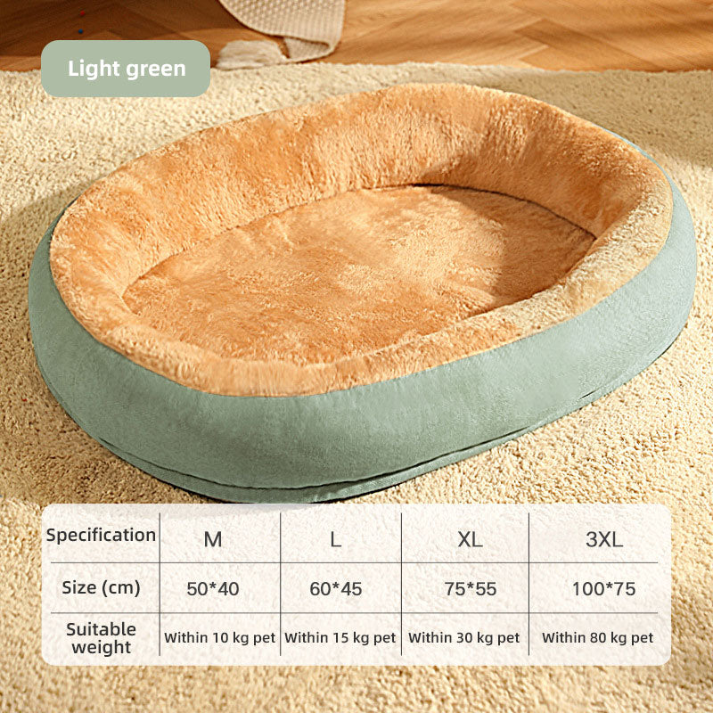 Caseta Ovalada para Gatos y Perros – Cama Cálida de Peluche Resistente a Mordidas