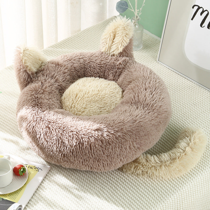 Cama para Mascotas con Orejas de Conejo – Esterilla Cálida de Peluche para Gatos y Perros