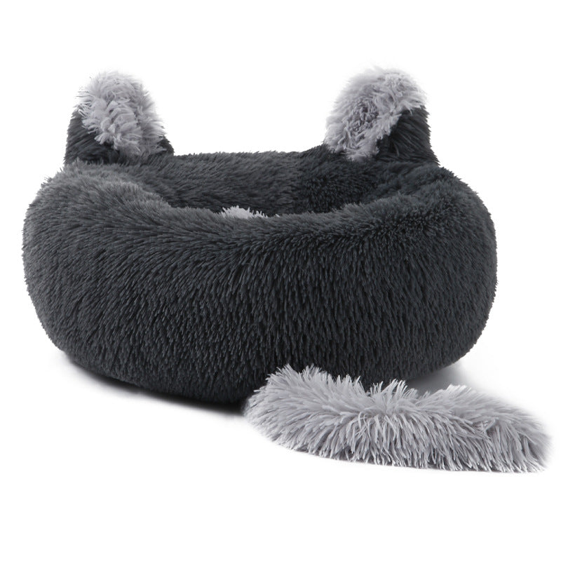 Cama para Mascotas con Orejas de Conejo – Esterilla Cálida de Peluche para Gatos y Perros