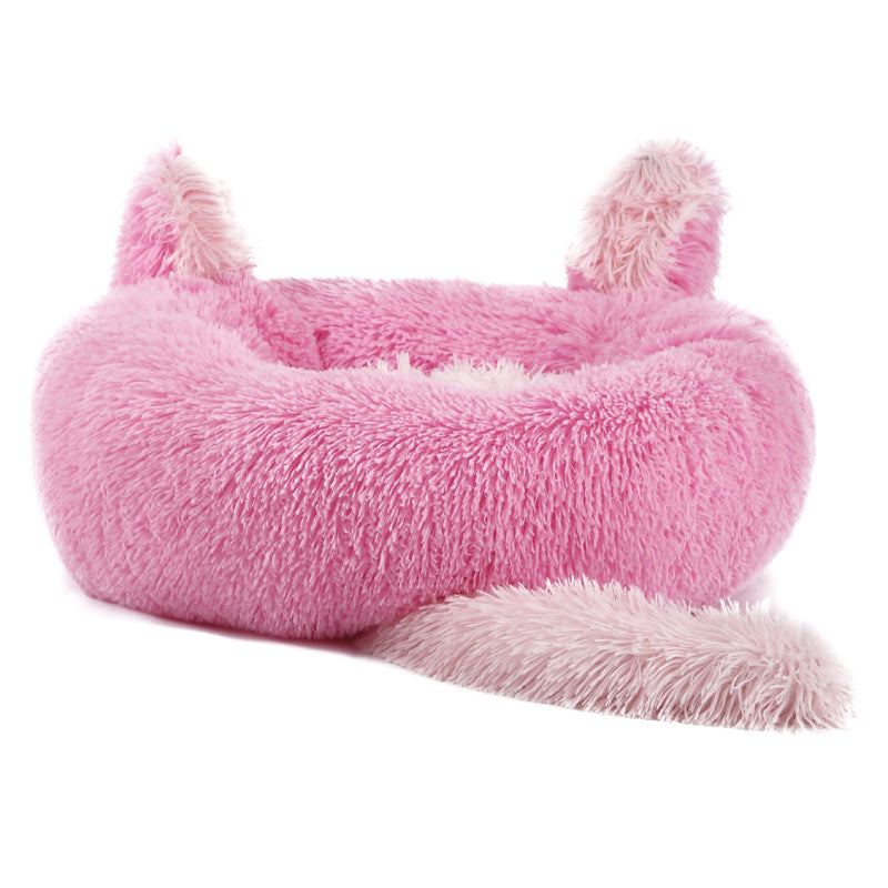 Cama para Mascotas con Orejas de Conejo – Esterilla Cálida de Peluche para Gatos y Perros