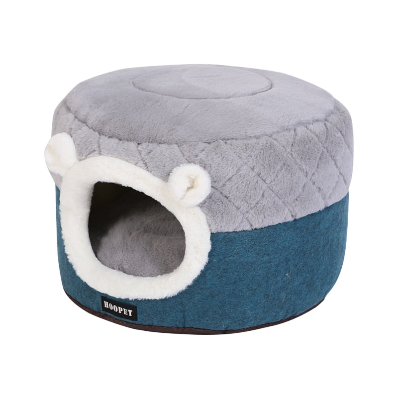 HOOPET Cama Casa para Gatos y Perros Pequeños – Cojín Suave de Peluche para Invierno