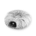 Cama Túnel 2 en 1 para Gatos – Juguete Interactivo y Cama Cálida de Peluche con Forma de Dónut