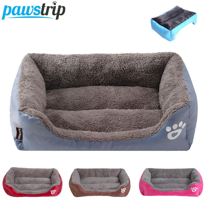 Cama para Mascotas Suave y Acogedora con Estampado de Huellas | Tallas S-3XL, 9 Colores