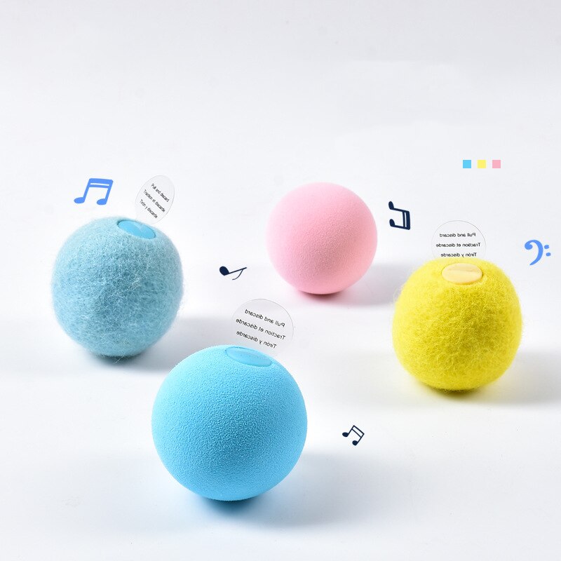 Pelota Interactiva para Gatos con Sonido y Hierba Gatera – Juguete Inteligente para Gatos y Gatitos