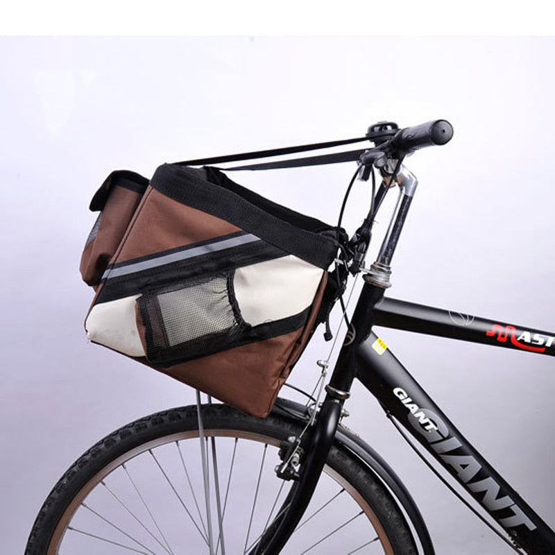 Bolsa transportadora portátil para perros en bicicleta - Asiento de viaje para perros y gatos pequeños