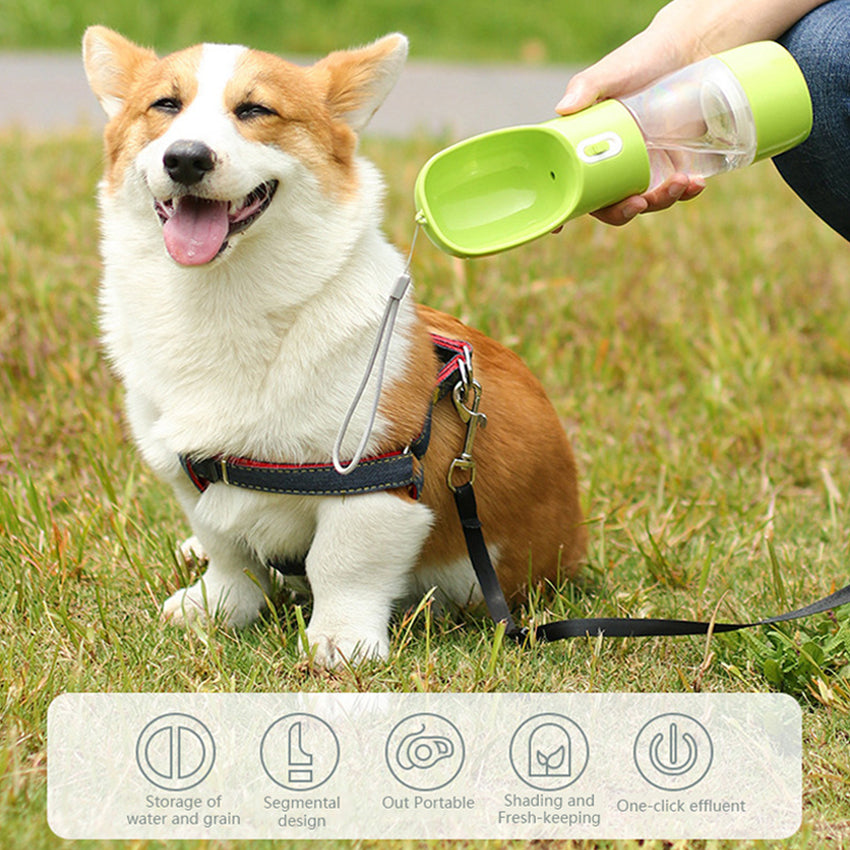 Botella Dispensadora de Agua para Perros y Gatos – Cuenco Portátil para Paseos y Viajes