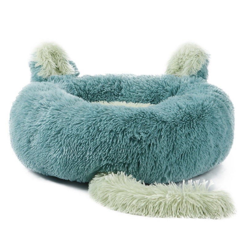 Cama para Mascotas con Orejas de Conejo – Esterilla Cálida de Peluche para Gatos y Perros