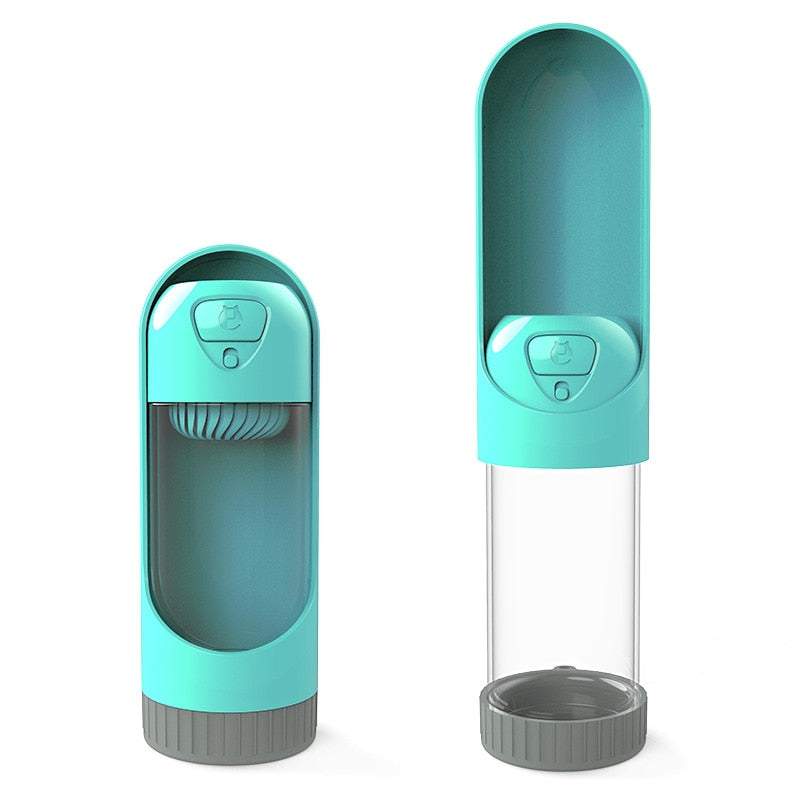 Botella de Agua Portátil para Mascotas 300ml – Dispensador con Cuenco para Perros y Gatos en Viaje