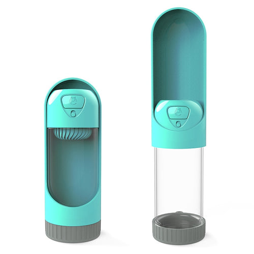Botella de Agua Portátil para Mascotas 300ml – Dispensador con Cuenco para Perros y Gatos en Viaje