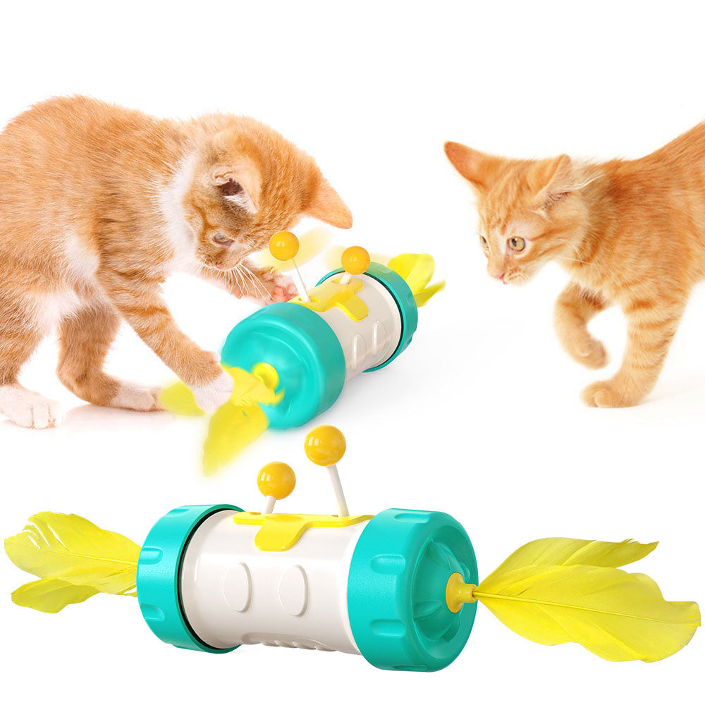 Juguete Interactivo para Gatos – Vaivén con Plumas y Pelota