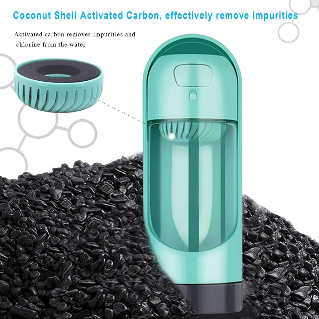 Botella de Agua Portátil para Mascotas 300ml – Dispensador con Cuenco para Perros y Gatos en Viaje